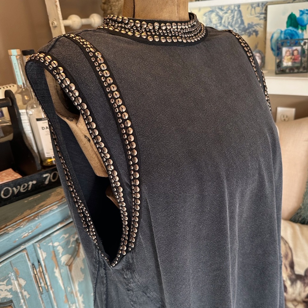 Free People Black Backless Embellished Top - Picture 5 of 8